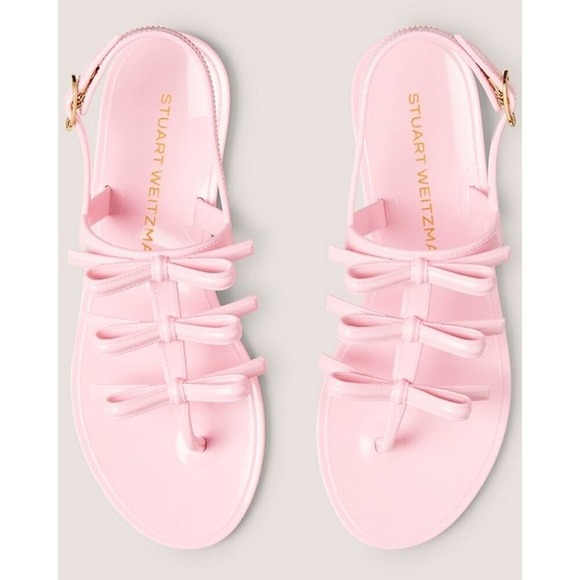 Stuart Weitzman Shoes - Stuart Weitzman Pink Jelly Bow Thong Sandals‎ Women Size 6 EUR 37